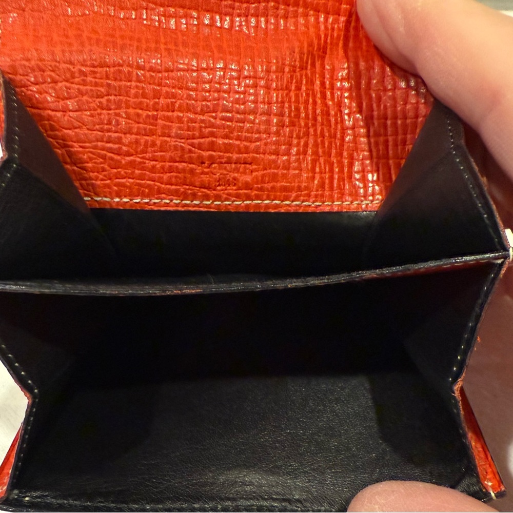 Authentic Loewe EUC Eye Popping Croc-Embossed Leather Wallet W/ Scalloped Design - Picture 7 of 9